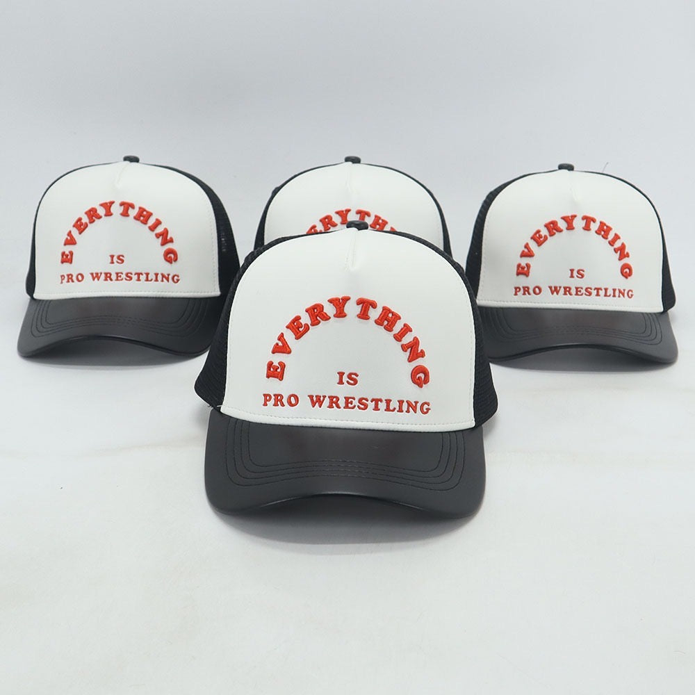 "Everything is Pro Wrestling" - Leather Trucker Hat | WrestleHats by The Signature Move x Pardon My Fresh