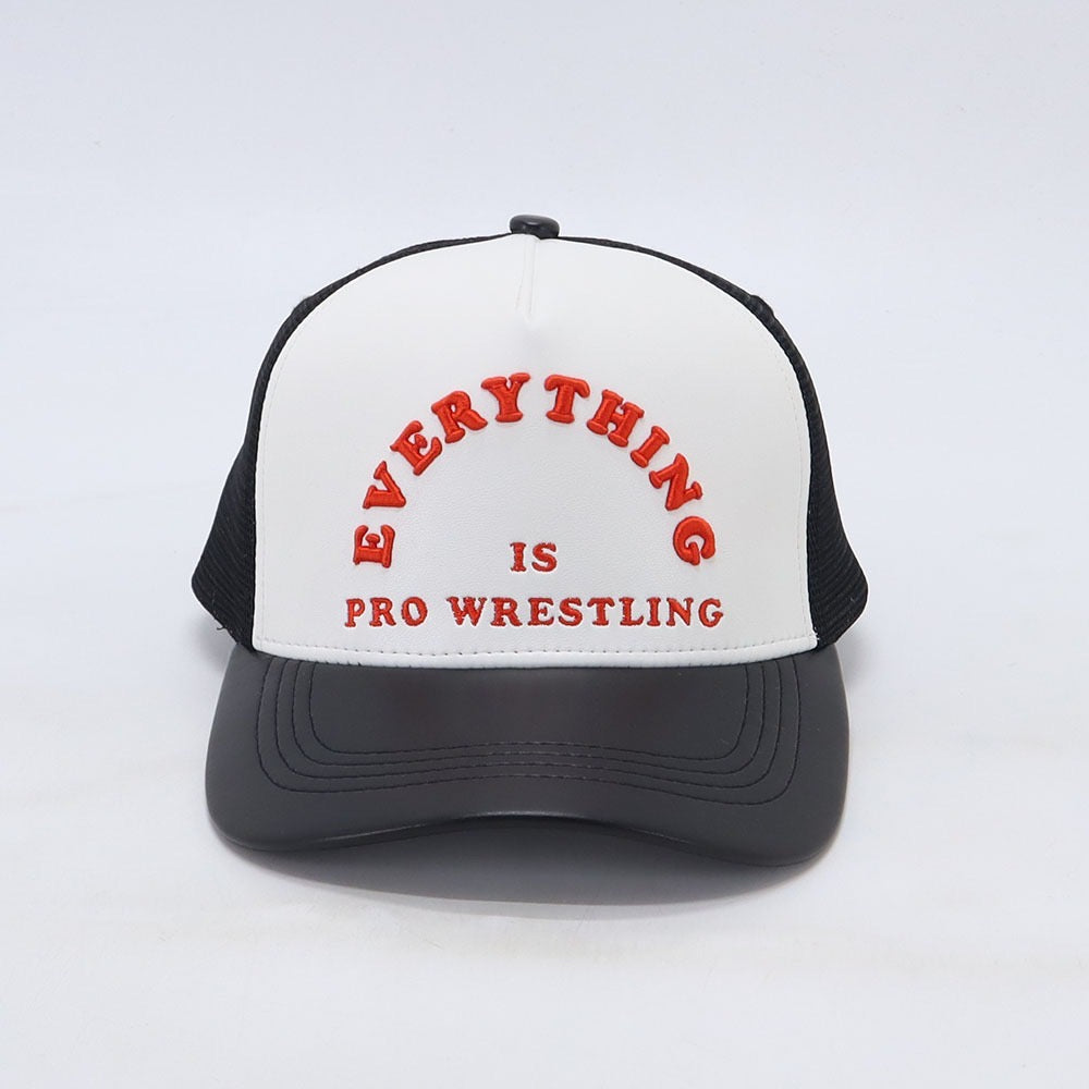 "Everything is Pro Wrestling" - Leather Trucker Hat | WrestleHats by The Signature Move x Pardon My Fresh